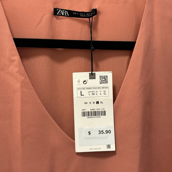 NWT Zara Burnt Orange Blouse - Picture 2 of 4